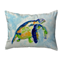 Blue Sea Turtle Pillow