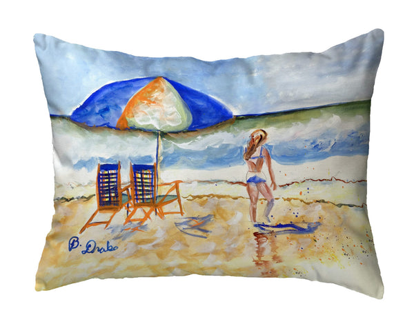 Beach Chairs & Girl No-Cord Pillow