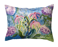 Frog & Pink Flowers No-Cord Pillow