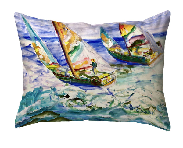 Sailboats Tacking No-Cord Pillow