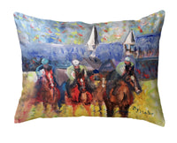 Horse Steeplechase No-Cord Pillow