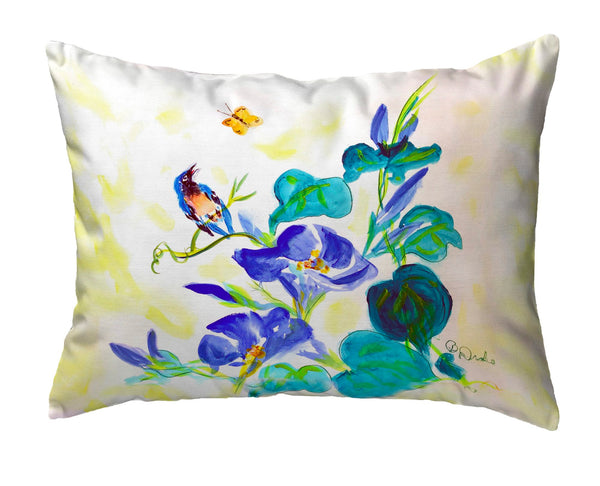 Blue Morning Glories No-Cord Pillow