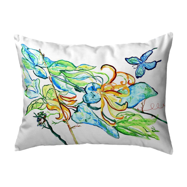 Blue Butterfly & Floral No-Cord Pillow