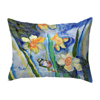 Daffodils & Frog No-Cord Pillow