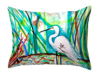 Egret in Marsh No-Cord Pillow