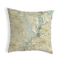 Lake Winnisquam, NH Nautical Map Noncorded Indoor/Outdoor Pillow