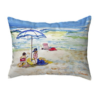 Playing On The Beach Pillow