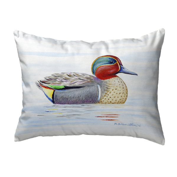 Green Wing Teal Pillow