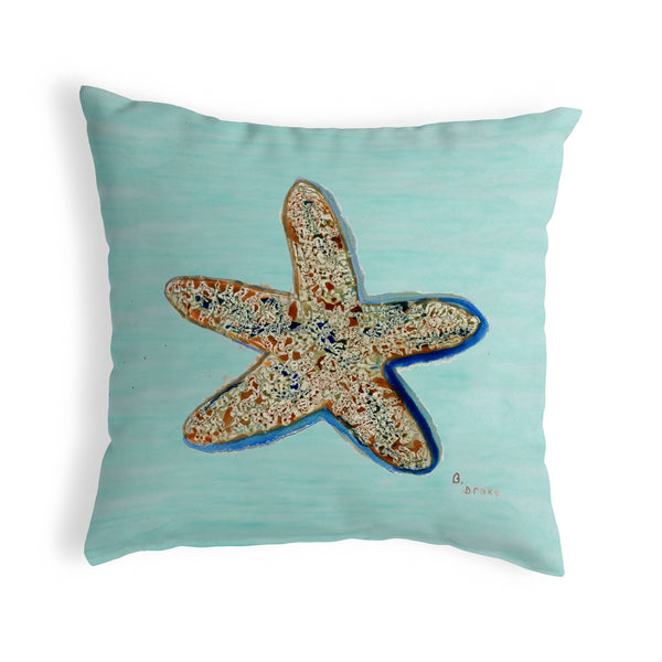 Starfish Teal Pillow