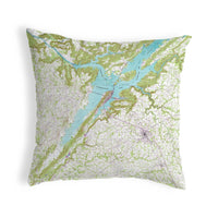 Lake Guntersville, AL Nautical Map Noncorded Indoor/Outdoor Pillow