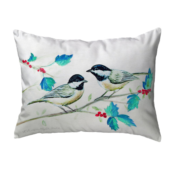 Christmas Chickadees Noncorded Pillow