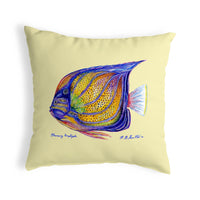 Blue Ring Angelfish Yellow Pillow