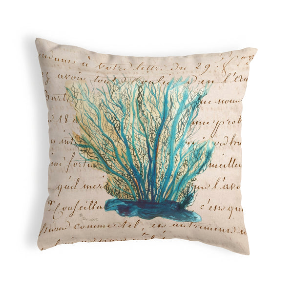 Blue Coral Beige Pillow