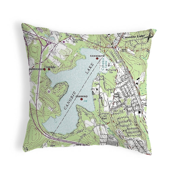 Canobie Lake, NH Nautical Map Noncorded Indoor/Outdoor Pillow