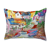 Boats At Steps Pillow