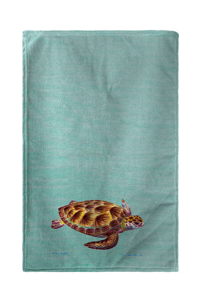 Aqua Green Sea Turtle Kitchen Towel