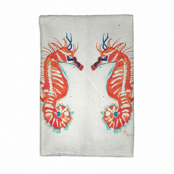 Coral Sea Horses Kitchen Towel