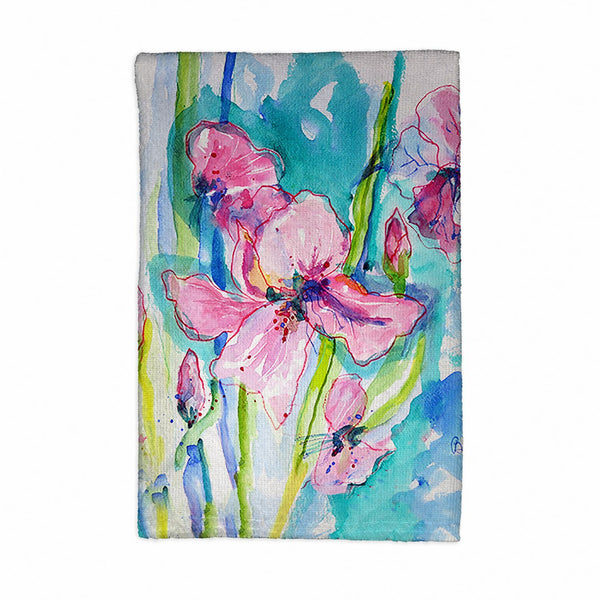 Pink Iris Kitchen Towel