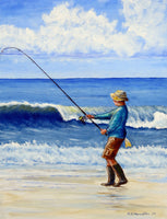 Surf Fishing Kitchen Towel