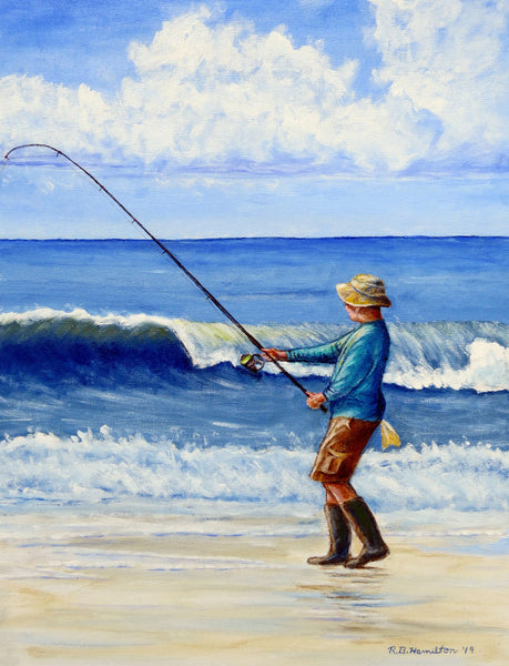 Surf Fishing Kitchen Towel