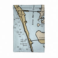 Anna Maria Island, FL Nautical Map Kitchen Towel