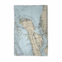 Charlotte Harbor, FL Nautical Map Kitchen Towel