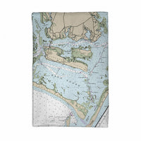 Beaufort Inlet and Part of Core Sound, NC Nautical Map Kitchen Towel