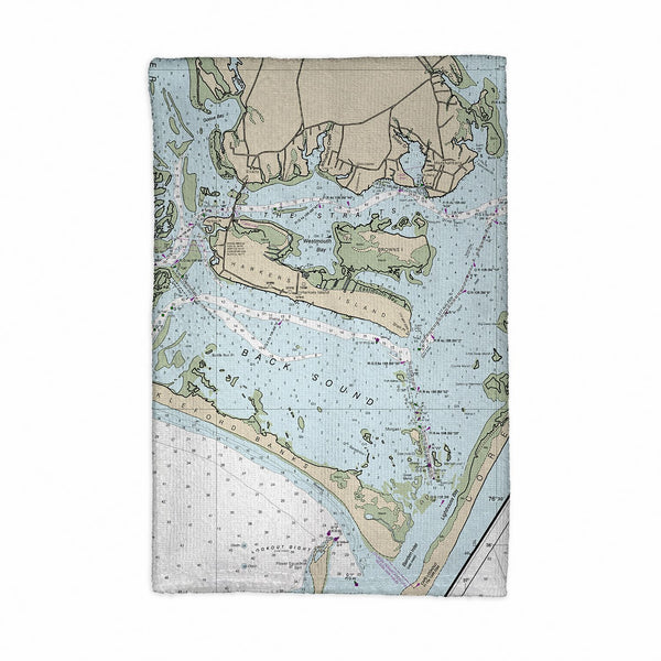 Beaufort Inlet and Part of Core Sound, NC Nautical Map Kitchen Towel