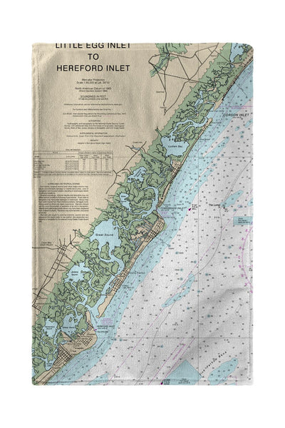 Little Egg Inlet to Hereford Inlet - Avalon, NH Nautical Map Kitchen Towel