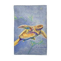 Pointillist Sea Turtle Kitchen Towel