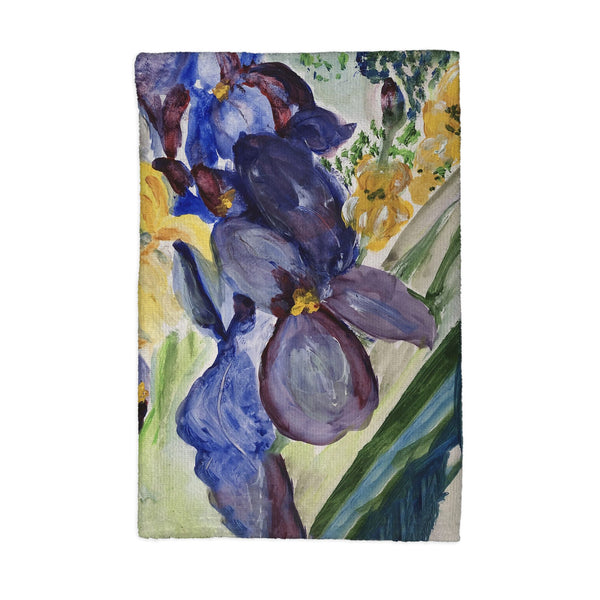 Yellow & Blue Iris Kitchen Towel