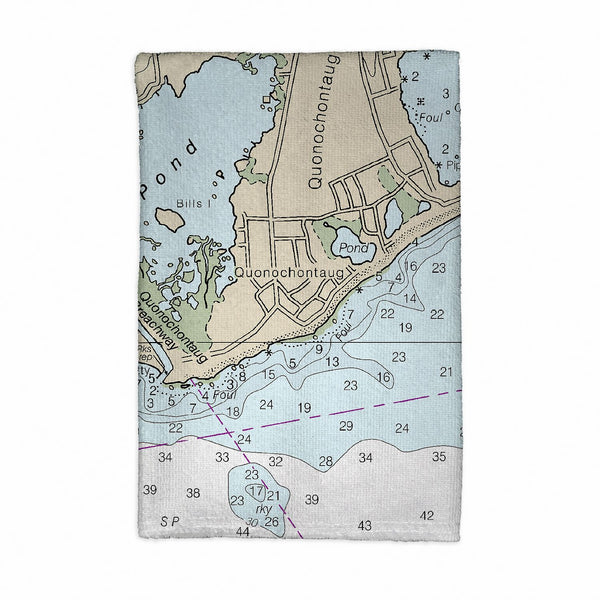 Block Island, RI Nautical Map Kitchen Towel