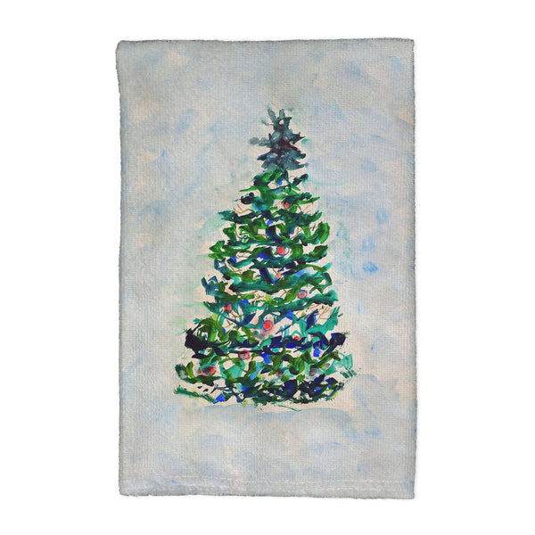 Blue Lights Christmas Tree Kitchen Towel