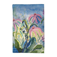 Frog & Pink Flowers Kitchen Towel