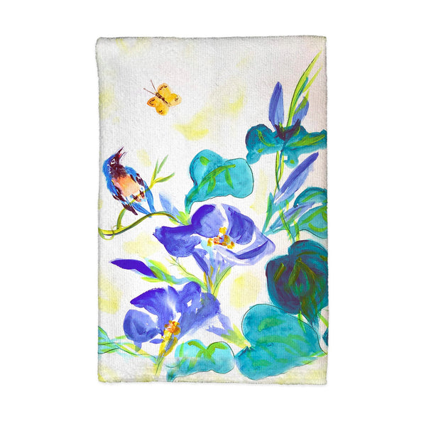 Blue Morning Glories Kitchen Towel