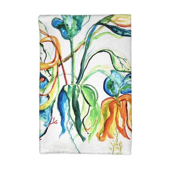 Orange Floral Kitchen Towel