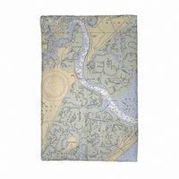 Savannah River and Wassaw Sound, GA Nautical Map Kitchen Towel