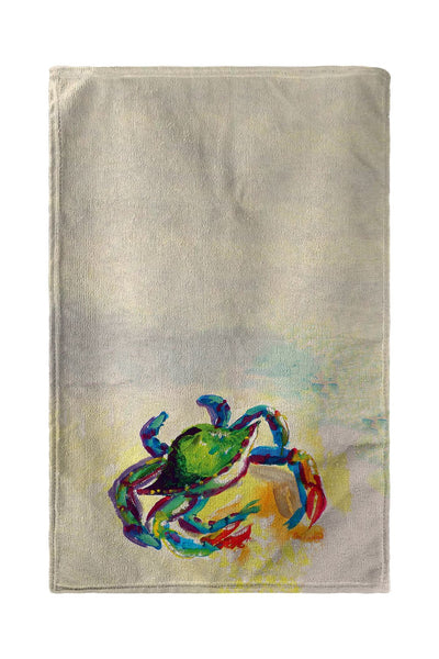 Teal Crab Kitchen Towel