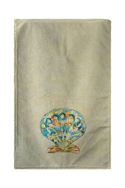 Teal Scallop Shell Kitchen Towel