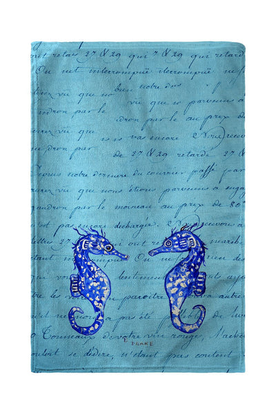 Blue Sea Horses Kitchen Towel