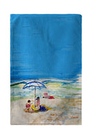 Playing On The Beach Kitchen Towel