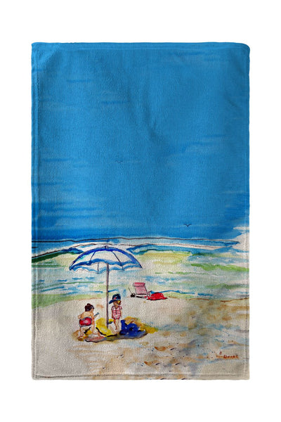 Playing On The Beach Kitchen Towel