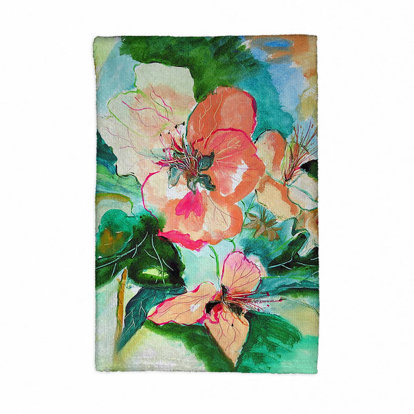 Peach Floral Kitchen Towel