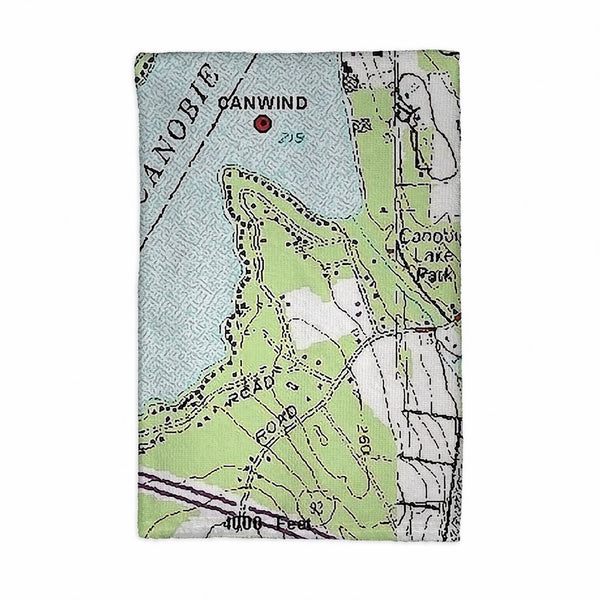 Canobie Lake, NH Nautical Map Kitchen Towel