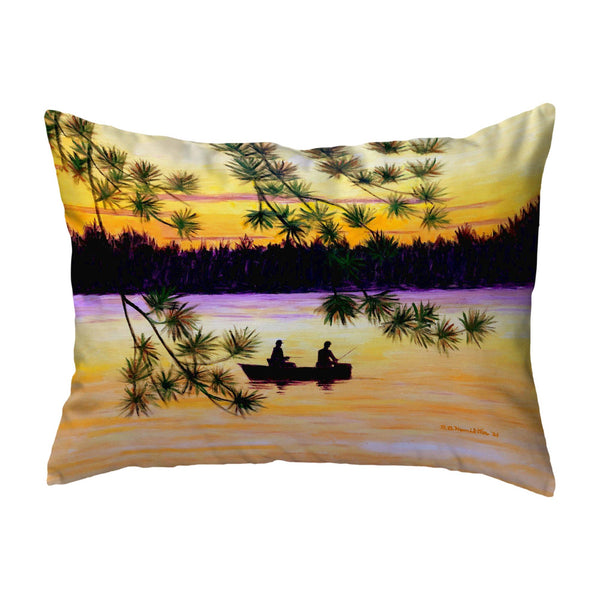 Sunset Fishing Noncorded Indoor/Outdoor Pillow