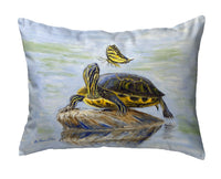 Turtle & Tiger Swallowtail Butterfly Noncorded Pillow