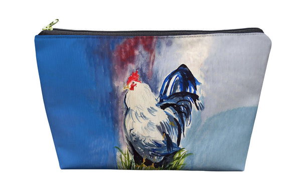 Blue & White Rooster Pouch 8.5x6