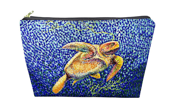 Pointilist Sea Turtle Pouch 8.5x6