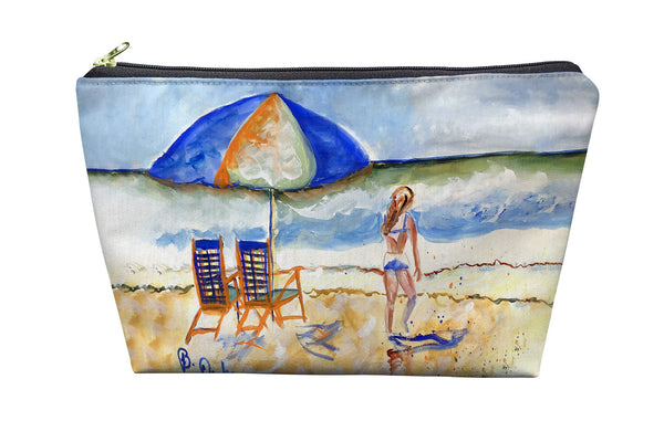 Beach Chairs & Girl Pouch 8.5x6
