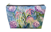 Frog & Pink Flowers Pouch 8.5x6